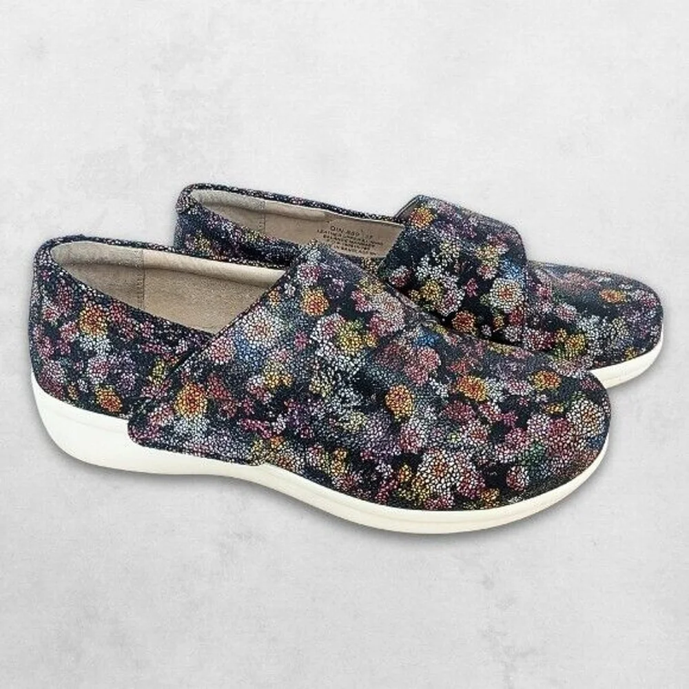 Alegria Loafers‎ Cushioned Footbed Slip-On Floral Print Multicolor EU 37/US W 7